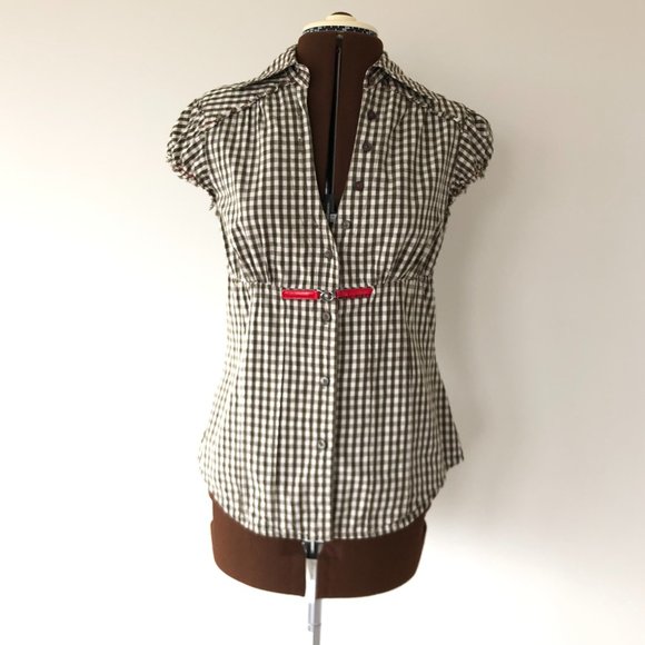 Miss Sixty Gingham Fitted Top - Picture 1 of 8